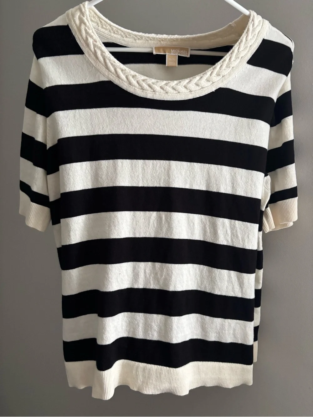 Michael Kors striped short sleeve sweater